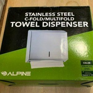Alpine Towel Dispenser - Multifold/C-Fold - Stainless Steel W/ Brushed Finish